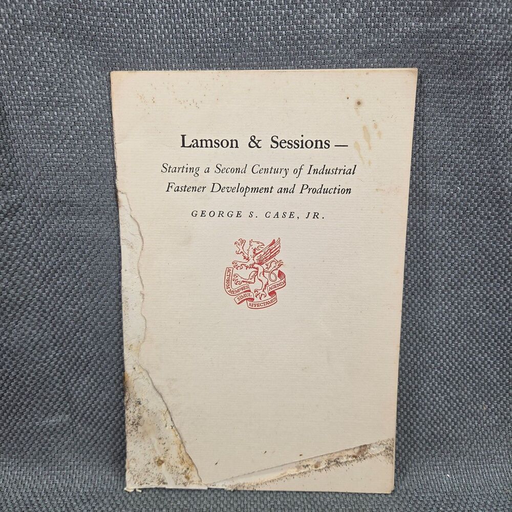 Newcomen Society Booklet Lamson & Sessions Company George S Case Jr